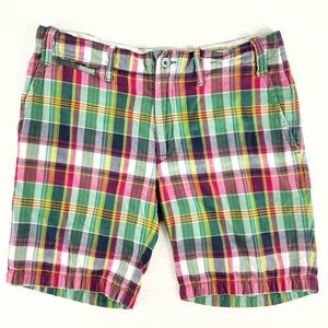 VINTAGE Polo Ralph Lauren‎ India Madras Straight Fit Plaid Shorts Mens Size 33